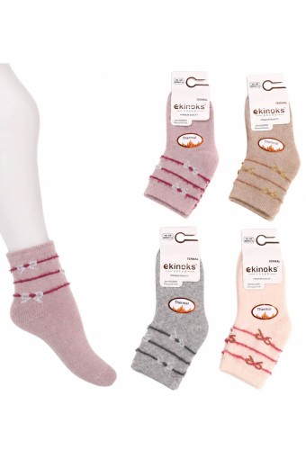 EKİNOKS - Ekinoks Nuket Kız Bebek Havlu Soket Çorap