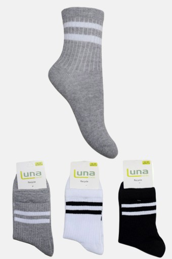 EKİNOKS - Ekinoks Unisex Çocuk Ginny Çizgili Soket Çorap