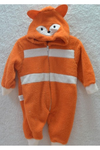 ER BEBE - Erbebe Unisex Bebek Tulum Velsoft Kedi Figürlü - Turuncu