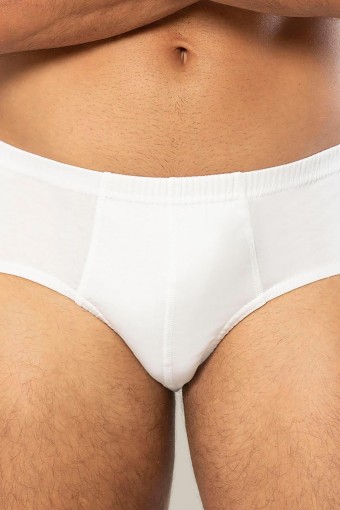 ERDEM - Erdem Erkek Bantlı Ribana Slip Külot - Beyaz - 48 (M) (1)