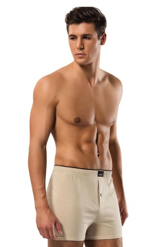 ERDEM - Erdem Erkek Boxer Baskılı Penye - Bej - 6 (3XL)