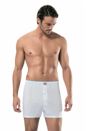 ERDEM - Erdem Erkek Boxer Baskılı Penye - Beyaz - 4 (XL)