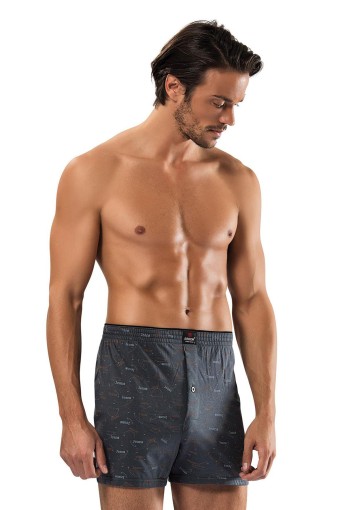 ERDEM - Erdem Erkek Boxer Baskılı Penye - Füme - 4 (XL)