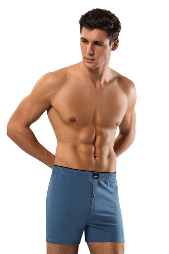 ERDEM - Erdem Erkek Boxer Baskılı Penye - Mavi - 7 (4XL)