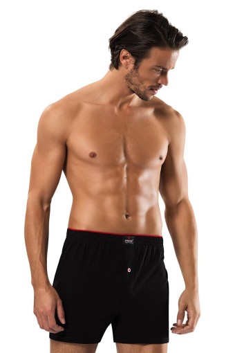 ERDEM - Erdem Erkek Boxer Baskılı Penye - Siyah - M