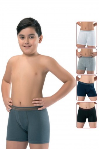 ERDEM OUTLET - Erdem Erkek Çocuk Boxer Garson Boy 3'Lü Beli Çizgili (1)