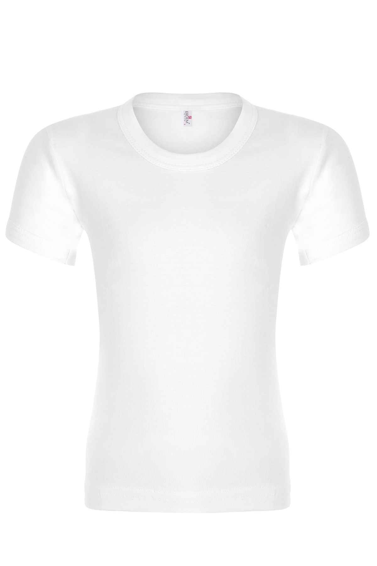 Erdem Erkek Çocuk Kısa Kol Bisiklet Yaka Ribana Atlet - Beyaz - 3-4 Yaş - Thumbnail