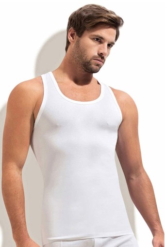 ERDEM - Erdem Erkek Kalın Askılı Ribana Atlet - Beyaz - 42 (XS)