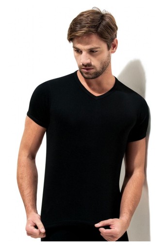 ERDEM - Erdem Erkek Kısa Kollu Atlet V Yaka - Siyah - 5 (2XL)