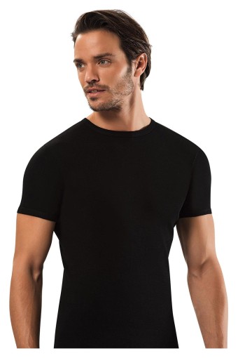 ERDEM - Erdem Erkek Yarım Kol Atlet Kapalı Yaka - Siyah - 2XL