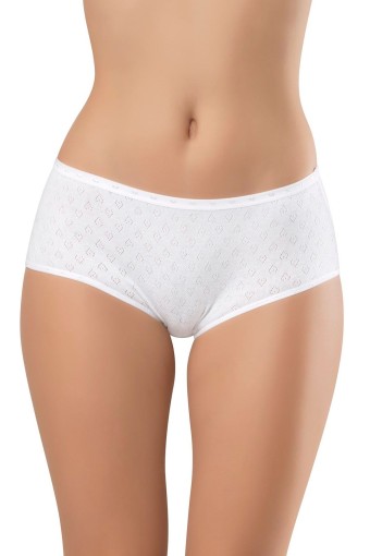 ERDEM - Erdem Kadın Jakarlı Pamuk Bato Külot - Beyaz - 4 (XL)