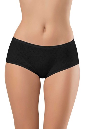 ERDEM - Erdem Kadın Jakarlı Pamuk Bato Külot - Siyah - 5 (2XL)