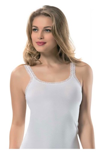 ERDEM - Erdem Kadın Kalın Dantel Askılı Kaşkorse Atlet