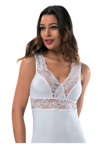 ERDEM - Erdem Kadın Kalın Askılı Dantelli Likralı Atlet