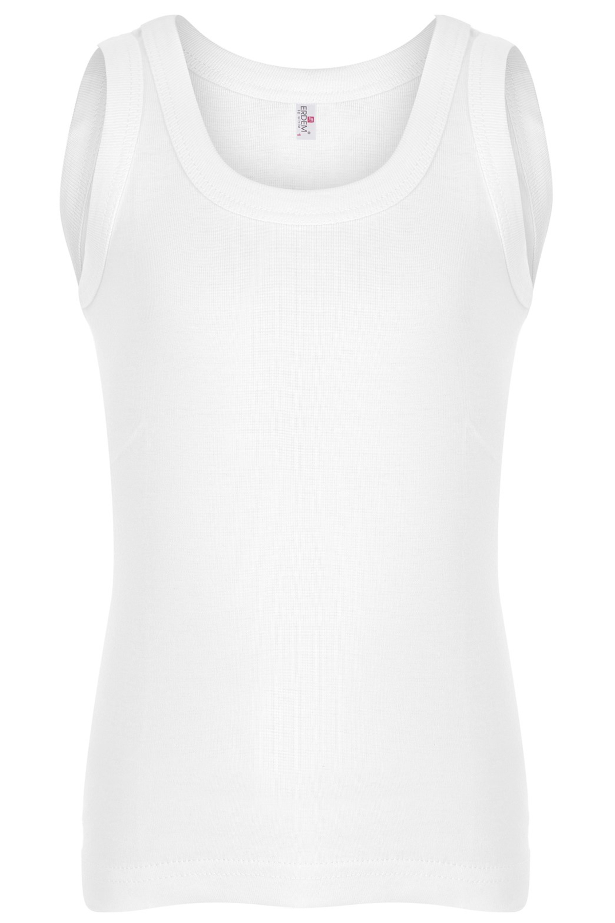 Erdem Kız Çocuk Geniş Askılı Kaşkorse Atlet - Beyaz - 5-6 Yaş - Thumbnail