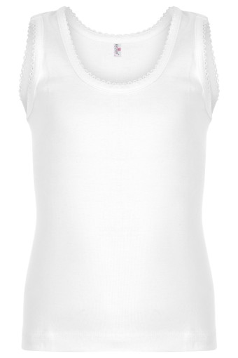 ERDEM OUTLET - Erdem Kız Çocuk Geniş Askılı Ribana Kaşkorse Atlet - Beyaz - 13-14 Yaş (1)