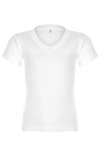 ERDEM OUTLET - Erdem Kız Çocuk Kalın Askılı Ribana Kaşkorse Atlet - Beyaz - 1-2 Yaş (1)