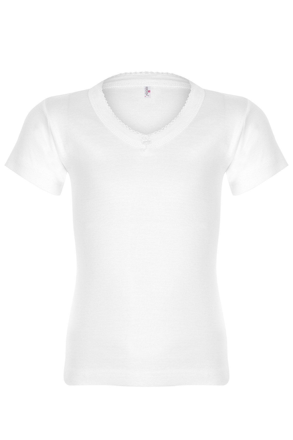 Erdem Kız Çocuk Kalın Askılı Ribana Kaşkorse Atlet - Beyaz - 13-14 Yaş - Thumbnail