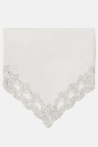 ESTELİCA - Estelica Midye Bohça Dört Kenarlı İşlemeli Keten 90x90cm (1)