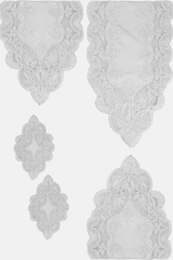 ESTELİCA - Estelica Midye Kadife Salon Takımı 5 Parça (1)