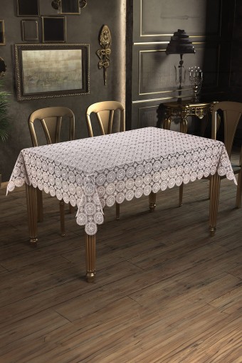 ESTELİCA - Estelica Papatya Masa Örtüsü Güpürlü 160x220 (1)