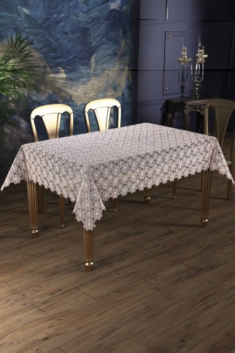 ESTELİCA - Estelica Yıldız Masa Örtüsü Güpürlü 160x220 (1)