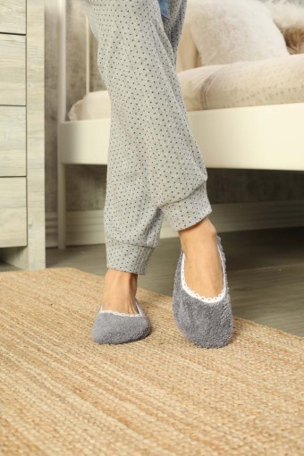 FAWN - Fawn Kadın Peluş Babet Çorap Düz Renk (1)