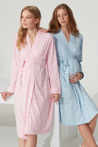 FEYZA - Feyza Kadın Lohusa Sabahlık Güpür Biyeli