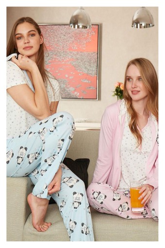 FEYZA - Feyza Kadın Pijama Sabahlık Takım Kısa Kol