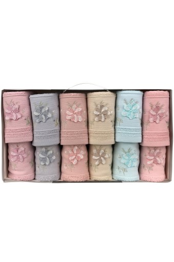 FIESTA - Fiesta Analı Kızlı Havlu Seti Daisy El İşi Nakışlı Bambu 30x50 50x90