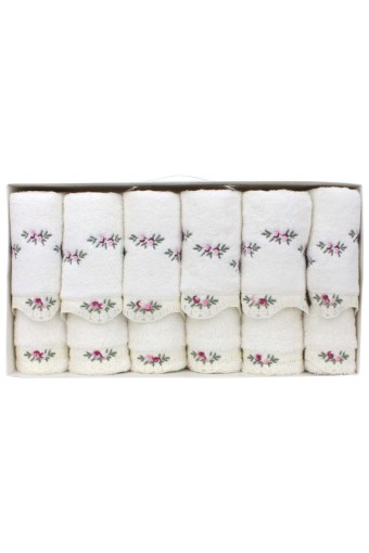 FIESTA - Fiesta Analı Kızlı Havlu Seti Elena Nakışlı Güpürlü Bambu 30x50 50x90