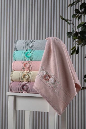 FIESTA - Fiesta Analı Kızlı Havlu Seti Neva Elit Kesme Nakışlı Pamuklu 30x50 50x90 (1)