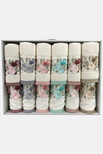 FIESTA - Fiesta Analı Kızlı Havlu Seti Neva Elit Kesme Nakışlı Pamuklu 30x50 50x90 (1)