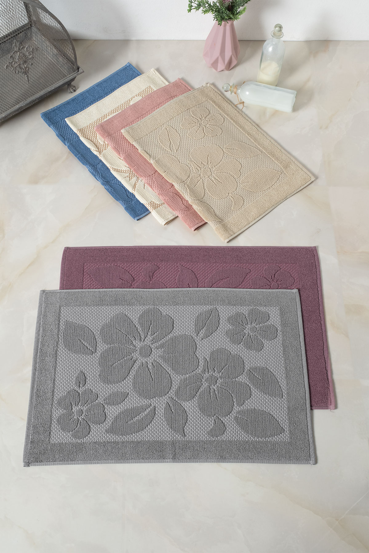 Fiesta Ayak Paspası Papatya Kardelen Bukle Jakarlı 50x70 - Thumbnail