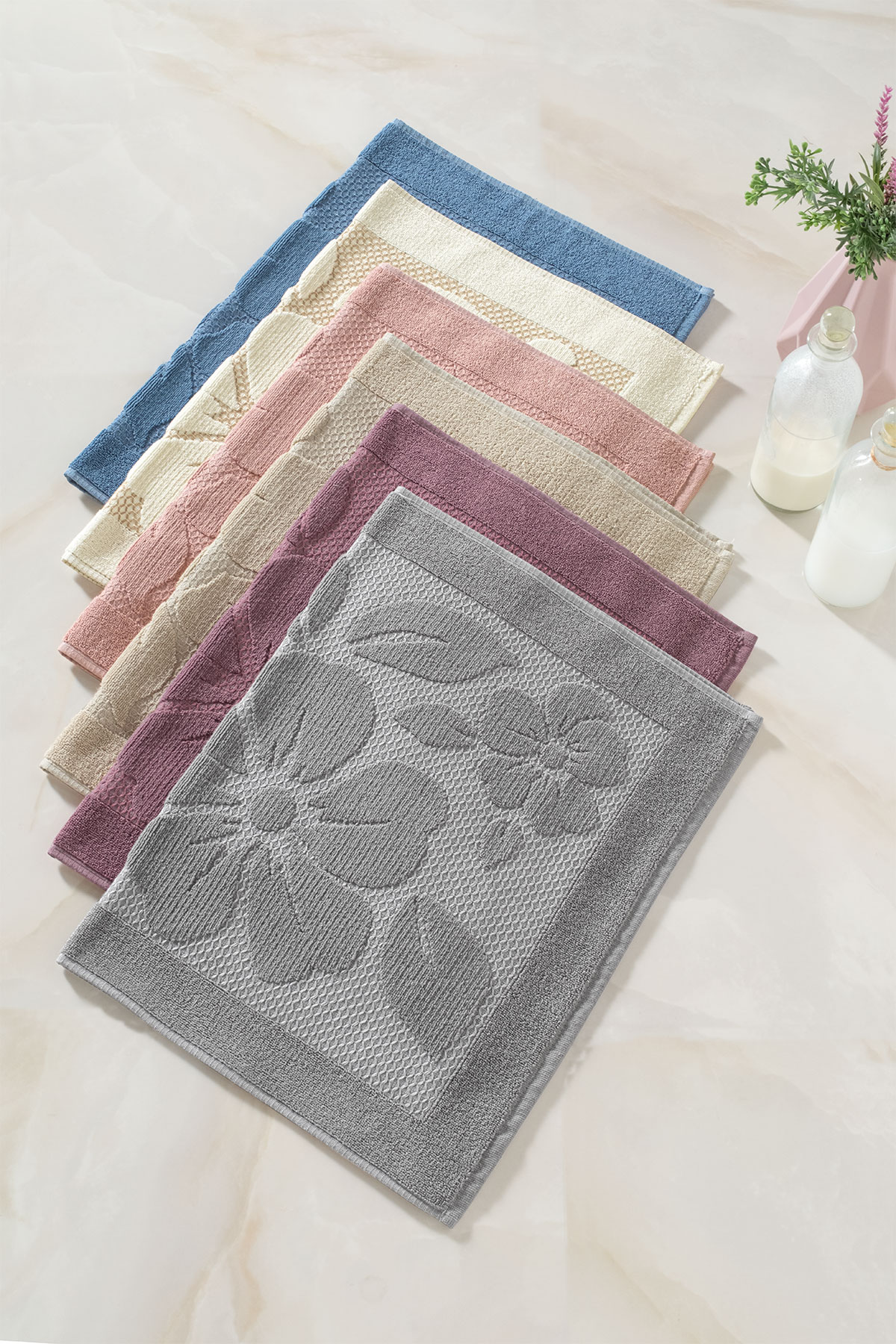 Fiesta Ayak Paspası Papatya Kardelen Bukle Jakarlı 50x70 - Thumbnail