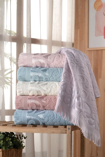 FIESTA - Fiesta Banyo Havlusu Bukle Jakarlı Saçaklı 90x150 (1)
