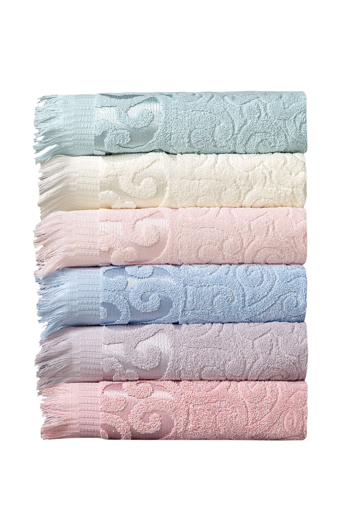 Fiesta Banyo Havlusu Bukle Jakarlı Saçaklı 90x150 - Thumbnail