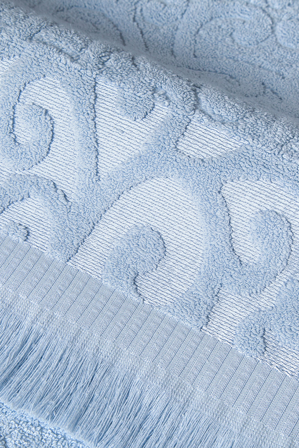 Fiesta Banyo Havlusu Bukle Jakarlı Saçaklı 90x150 - Thumbnail