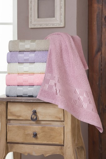 FIESTA - Fiesta Banyo Havlusu Jakarlı Damaks 90x150Cm