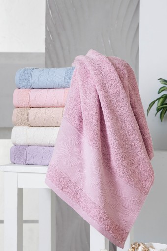 FIESTA - Fiesta Banyo Havlusu Jakarlı Yaprak 90x150Cm