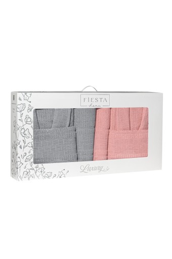 FIESTA - Fiesta Bornoz Seti Luxury Bürümcük Jakarlı 6 Parça (1)