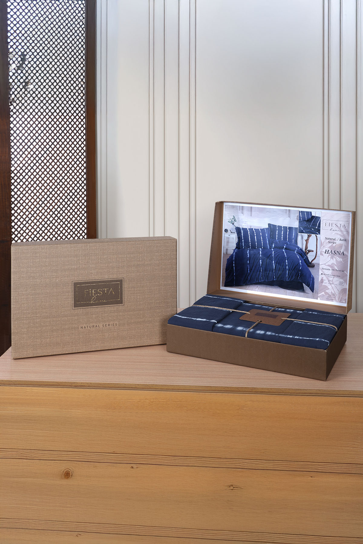 Fiesta Çift Kişilik Nevresim Takımı Hasna Natural Batik - Thumbnail