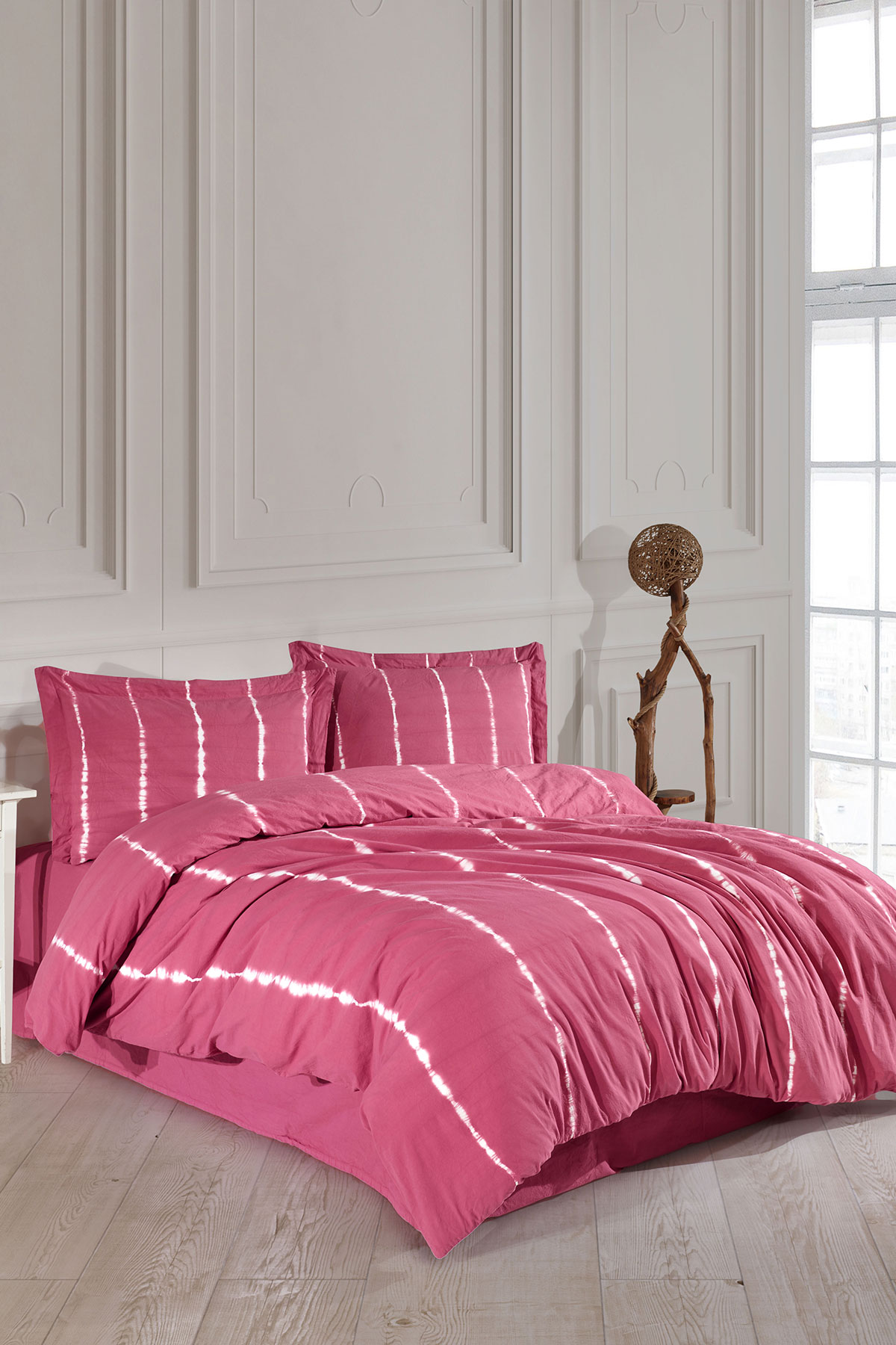 Fiesta Çift Kişilik Nevresim Takımı Hasna Natural Batik - Thumbnail