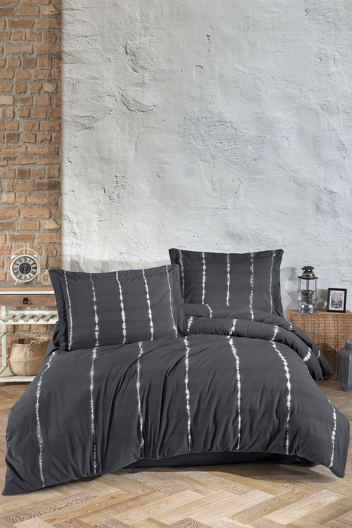 Fiesta Çift Kişilik Nevresim Takımı Hasna Natural Batik - Thumbnail