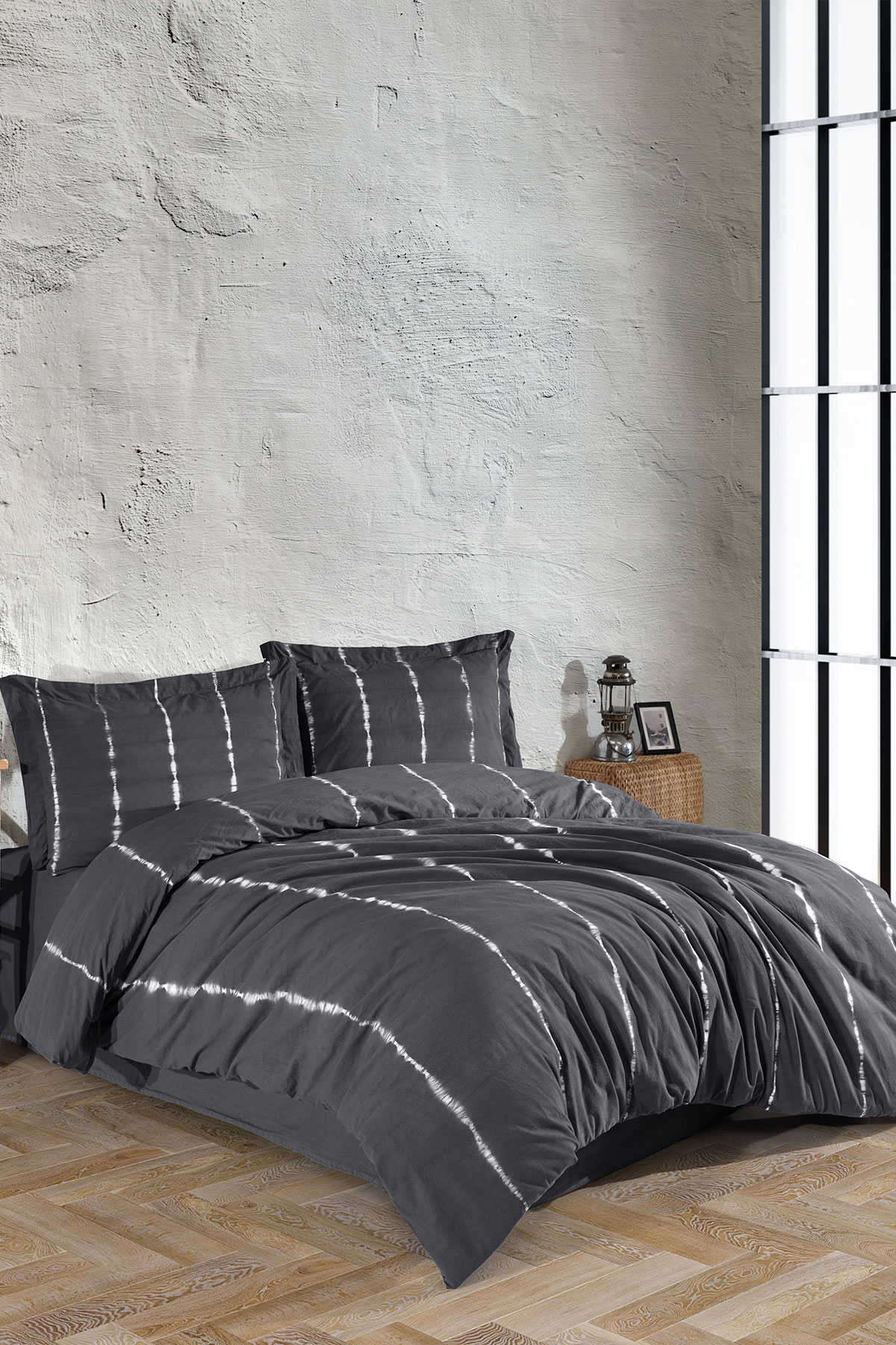 Fiesta Çift Kişilik Nevresim Takımı Hasna Natural Batik - Thumbnail