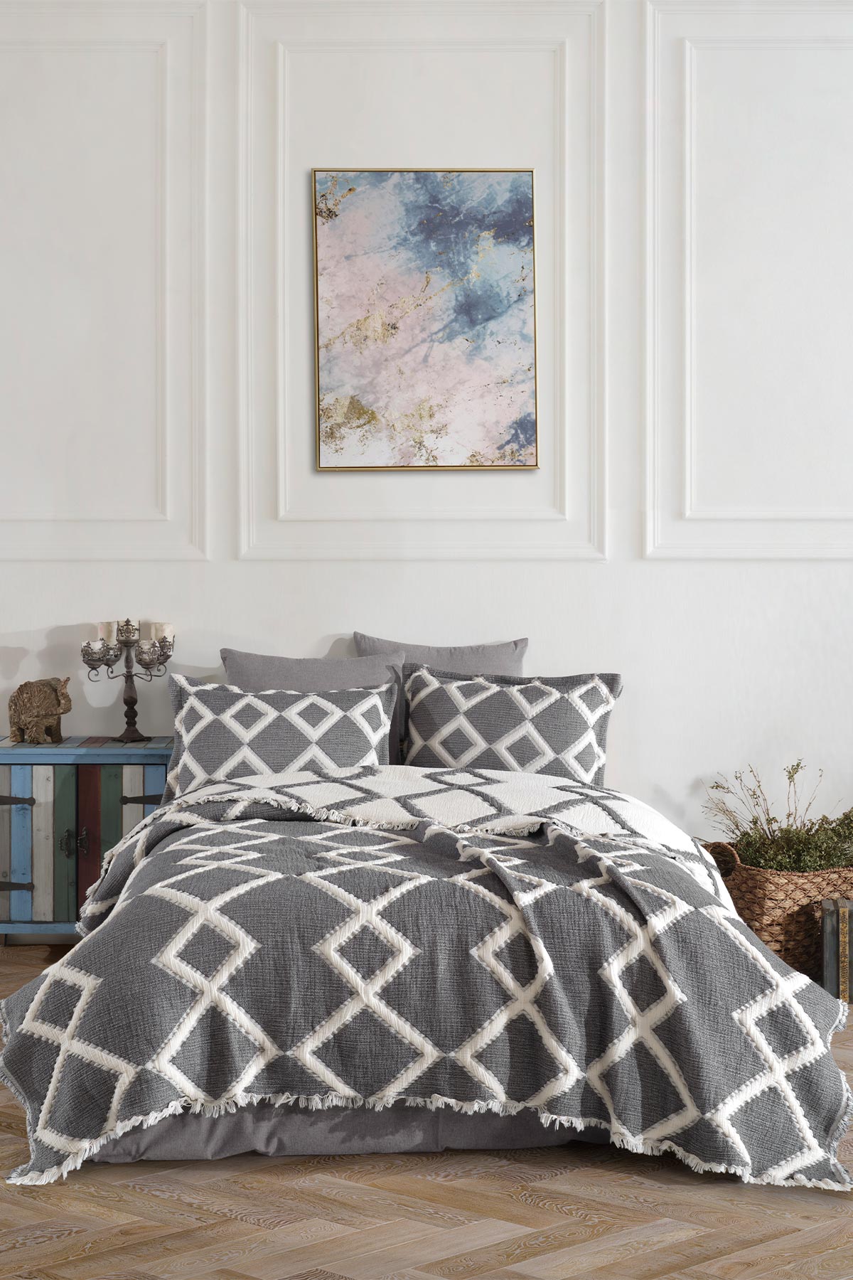 Fiesta Çift Kişilik Yatak Örtüsü Takımı Jeremiy Pamıuk - Thumbnail