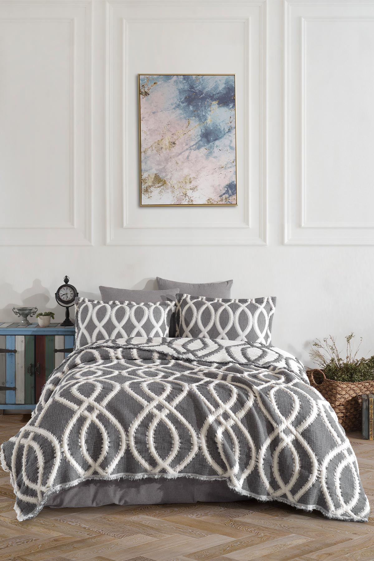 Fiesta Çift Kişilik Yatak Örtüsü Takımı Libera Pamıuk - Thumbnail