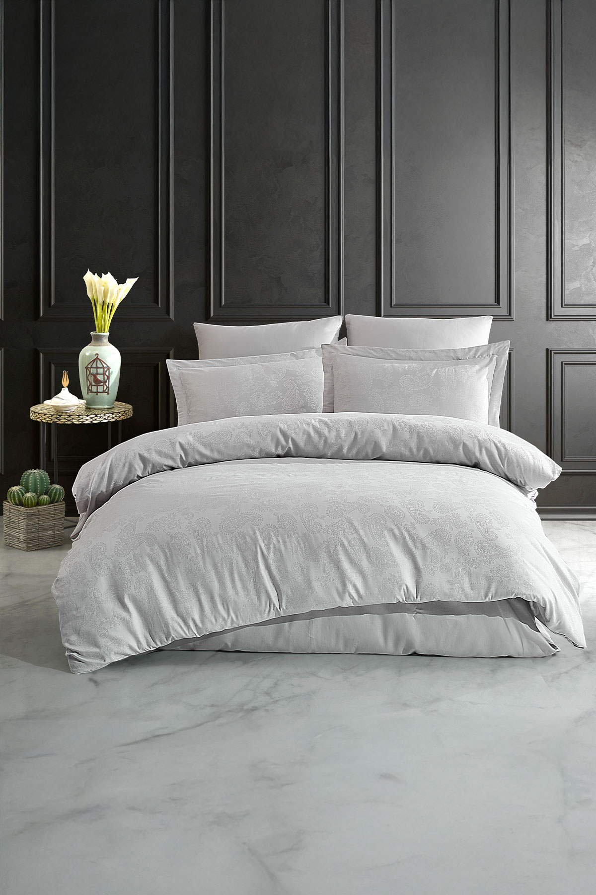 Fiesta Çift Kişilik Nevresim Takımı Saten Jaquard 82 Tel - Thumbnail