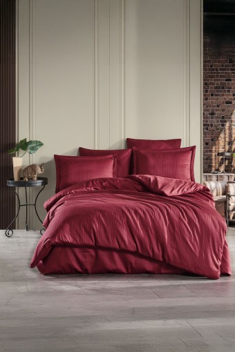 FIESTA - Fiesta Çift Kişilik Nevresim Takımı Saten Stripe 82 Tel (1)