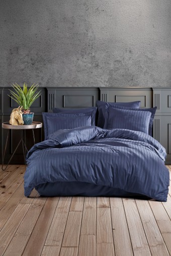 FIESTA - Fiesta Çift Kişilik Nevresim Takımı Saten Stripe 82 Tel (1)